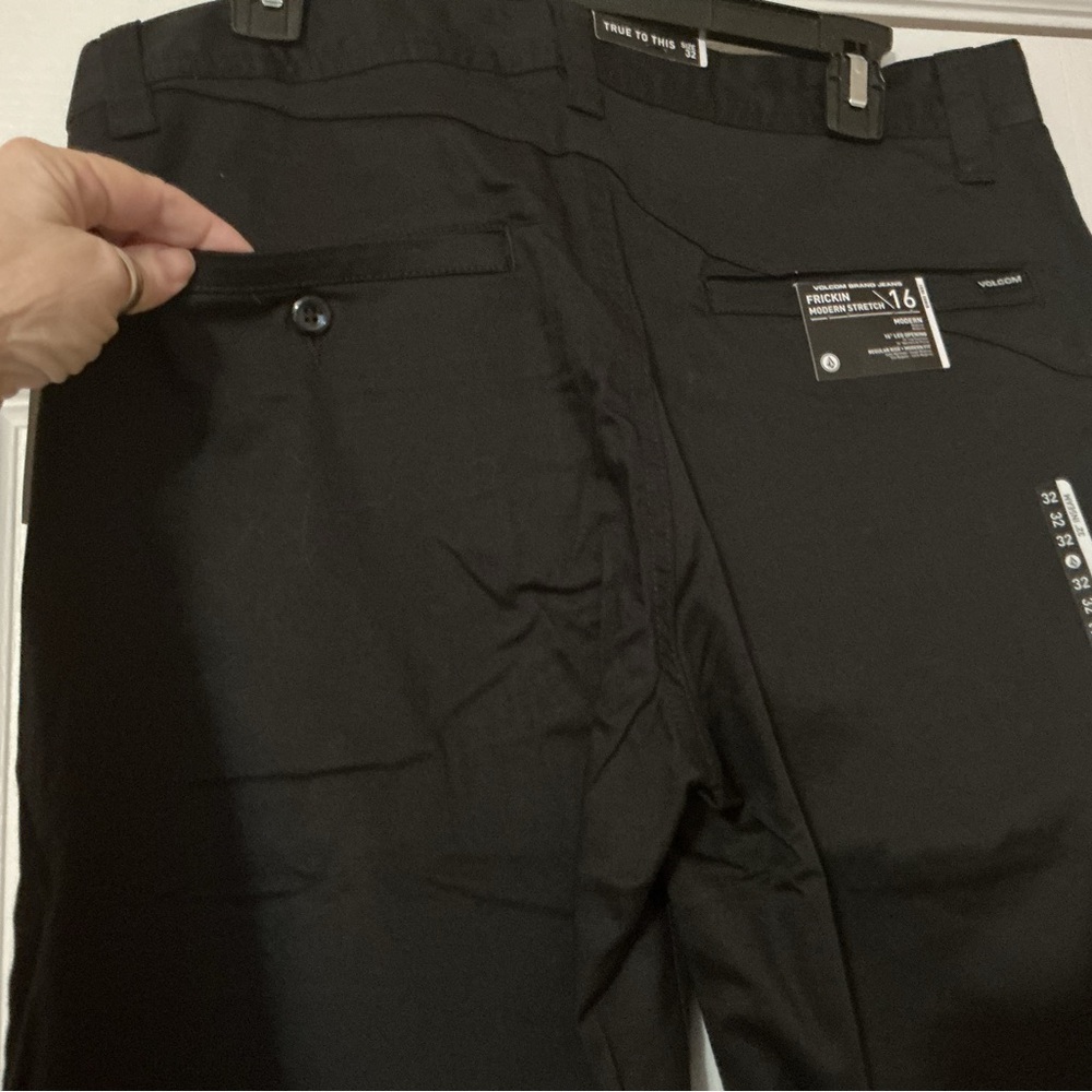NWT Volcom Frikin Modern Stretch Chino Pants Black 32x32 - Picture 10 of 12
